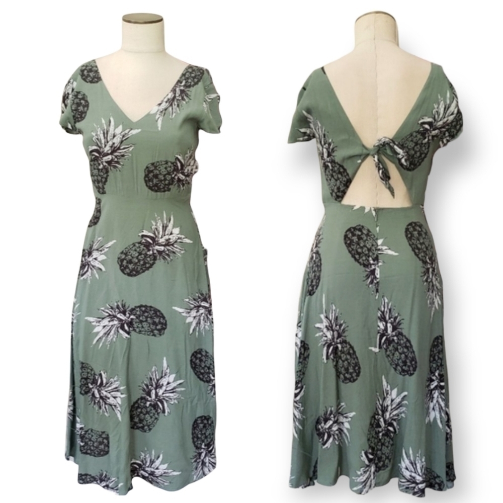 BB Dakota | 0 Pineapple print open back dress sundress